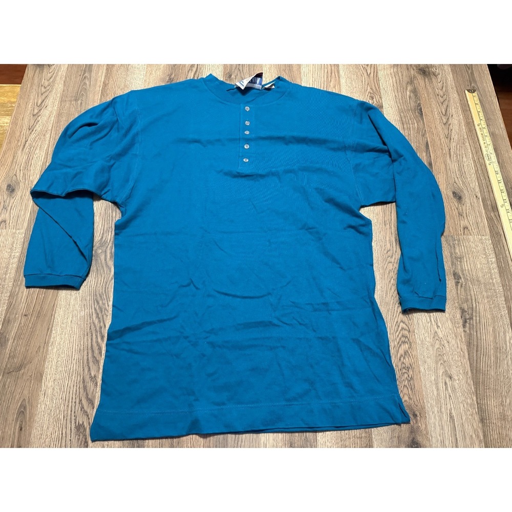 Himalaya Outfitters Shirt, Men's XL Tall, Blue, Long Sleeve, 1/4 Buttons